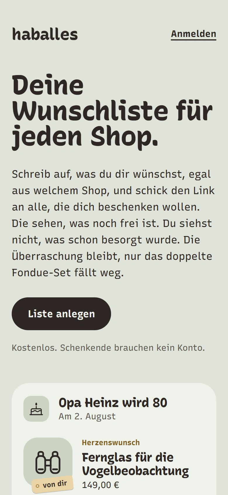 haballes auf dem Smartphone.