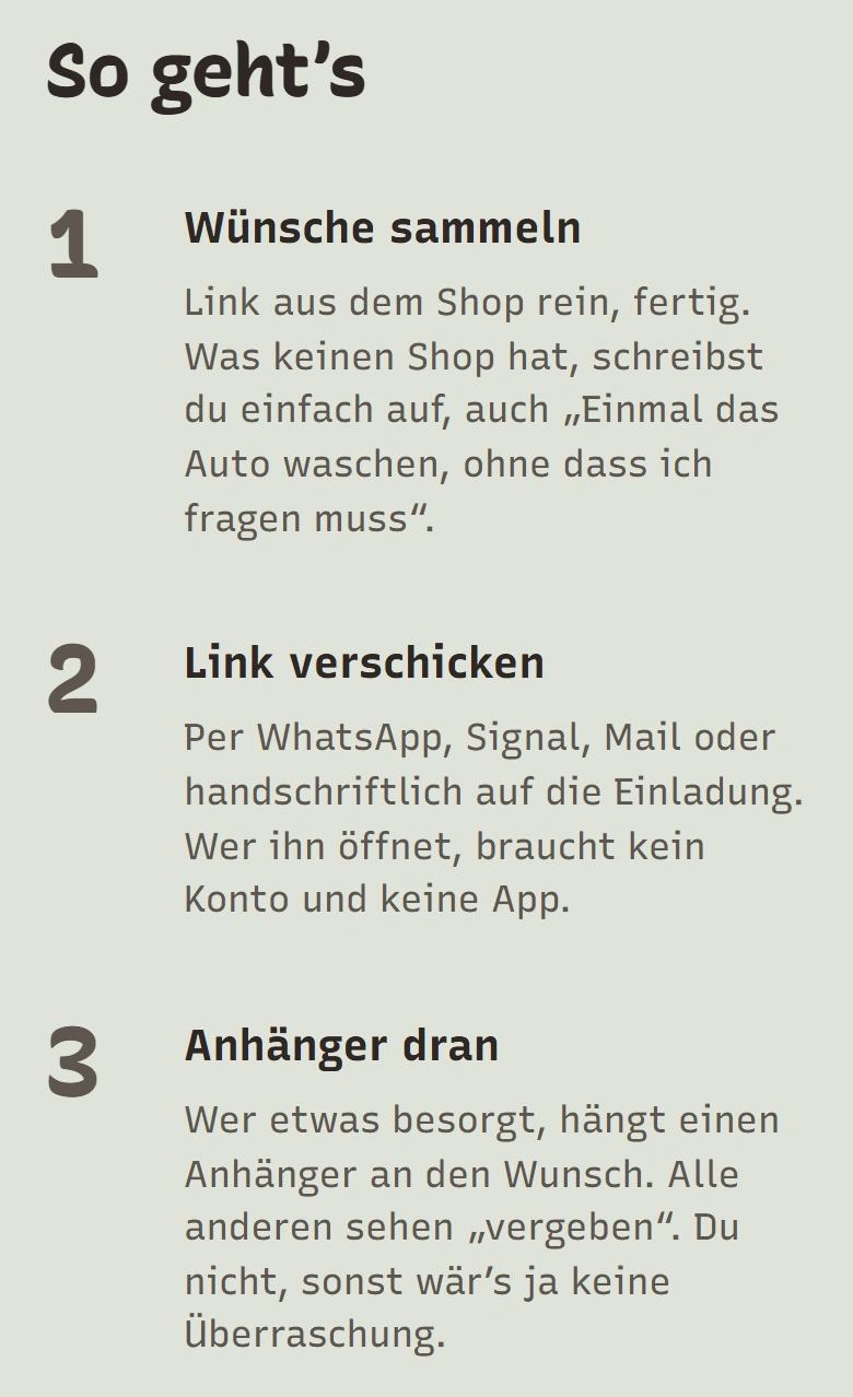 Abschnitt „So geht’s“ auf haballes.
